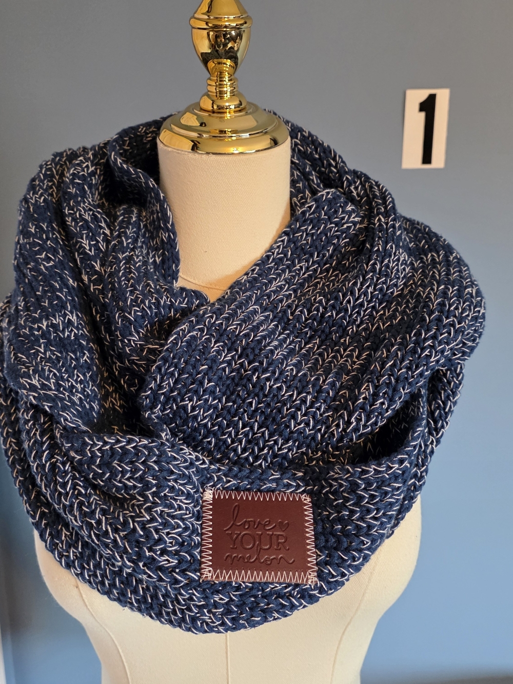 Love Your Melon Navy Marled Knit Infinity Scarf